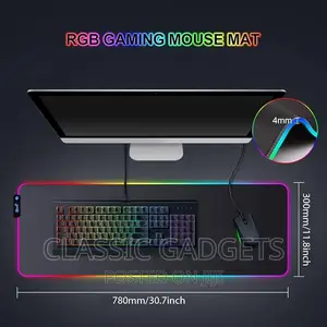 RGB Gaming Mouse Pad, Soft Glowing 14 LED Modes Keyboard Pad