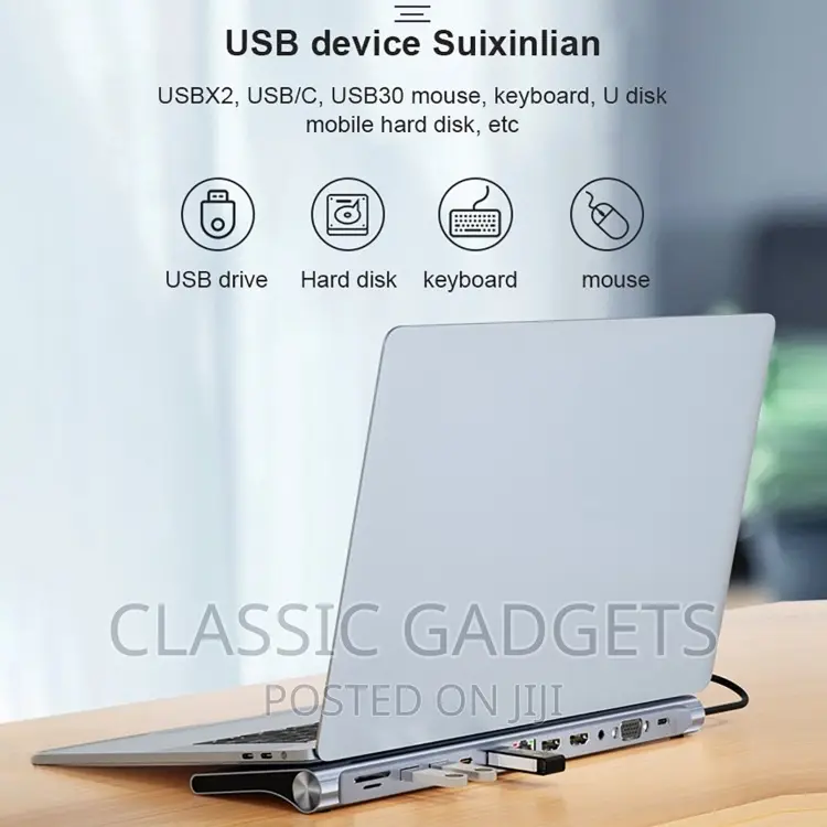 12 in 1 Usb-C Type-C to Usb Multifunctional Docking Station
