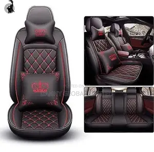 Original Red With Black Crown Leather Car Seat Cover