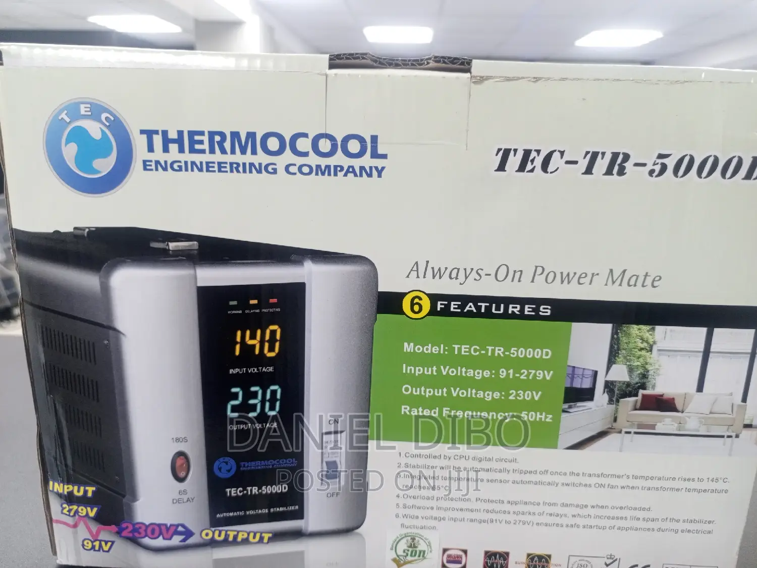 Thermocool Stabilizer 5000watt Digital