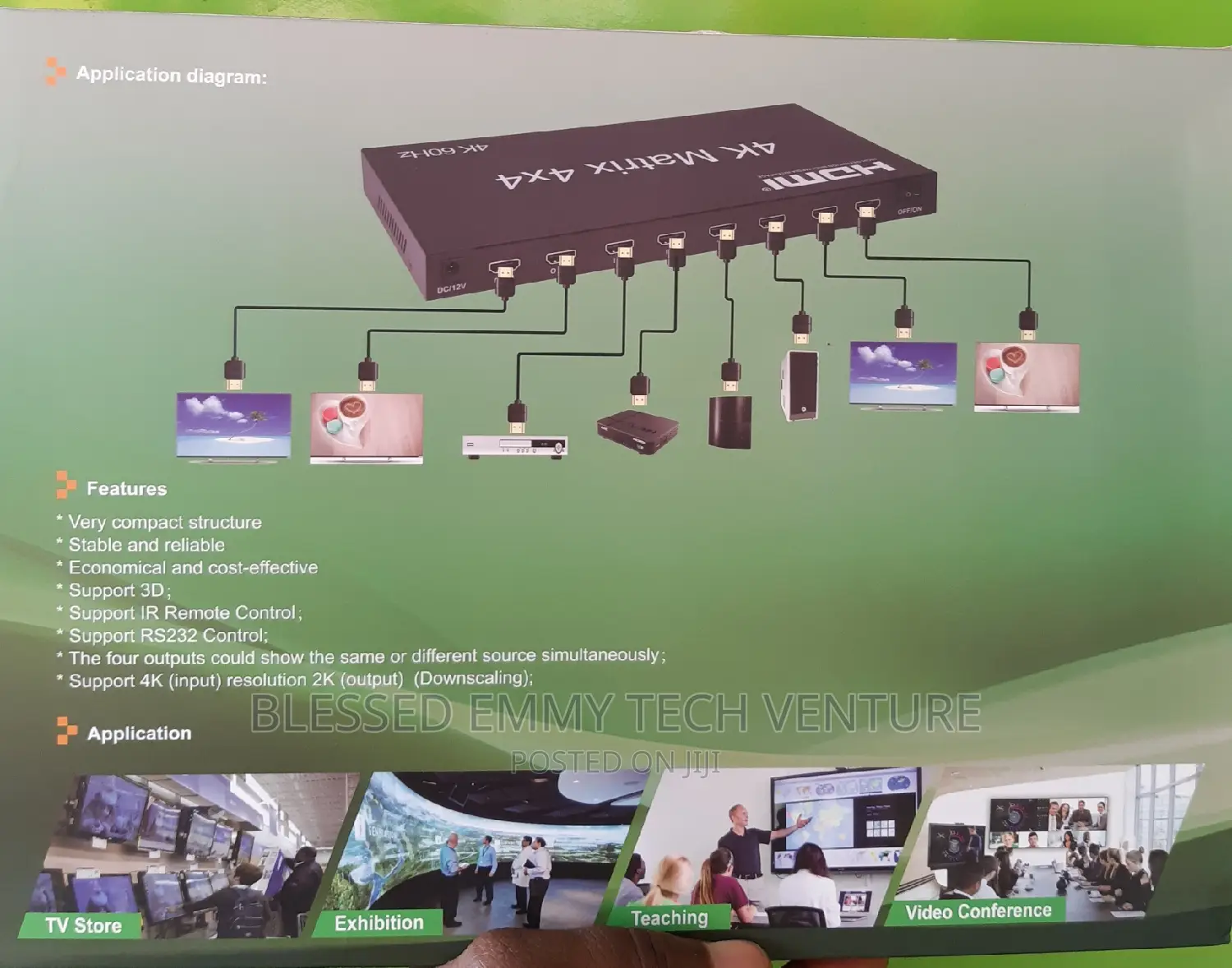 HDMI Matrix 4x4 HDMI 2.0 Switcher 2x4 4x2 4x4 Video