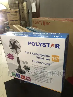 Brand New Polystar Rechargeable Standing Fan 16 Inches