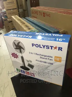 Polystar 16 Inches Standing Fan Rechargeable With Remote