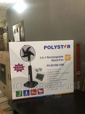 Rechargeable Standing Fan 16 Inches Polystar 3 in 1