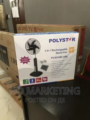 Polystar Brand New Rechargeable Standing Fan 16 Inches 1