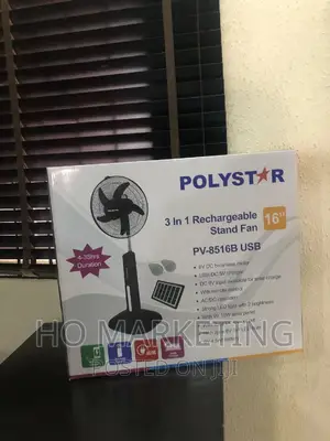New in Polystar 16 Inches Rechargeable Fan 16 Inches