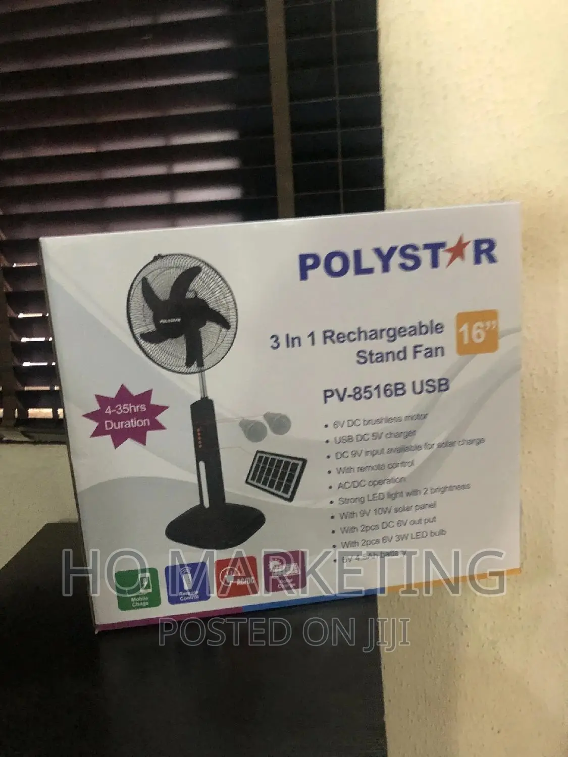 Best Quality 16" Polystar Rechargeable Standing Fan