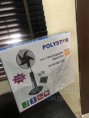 Polystar 16 Inches Rechargeable Standing Fan 3in1