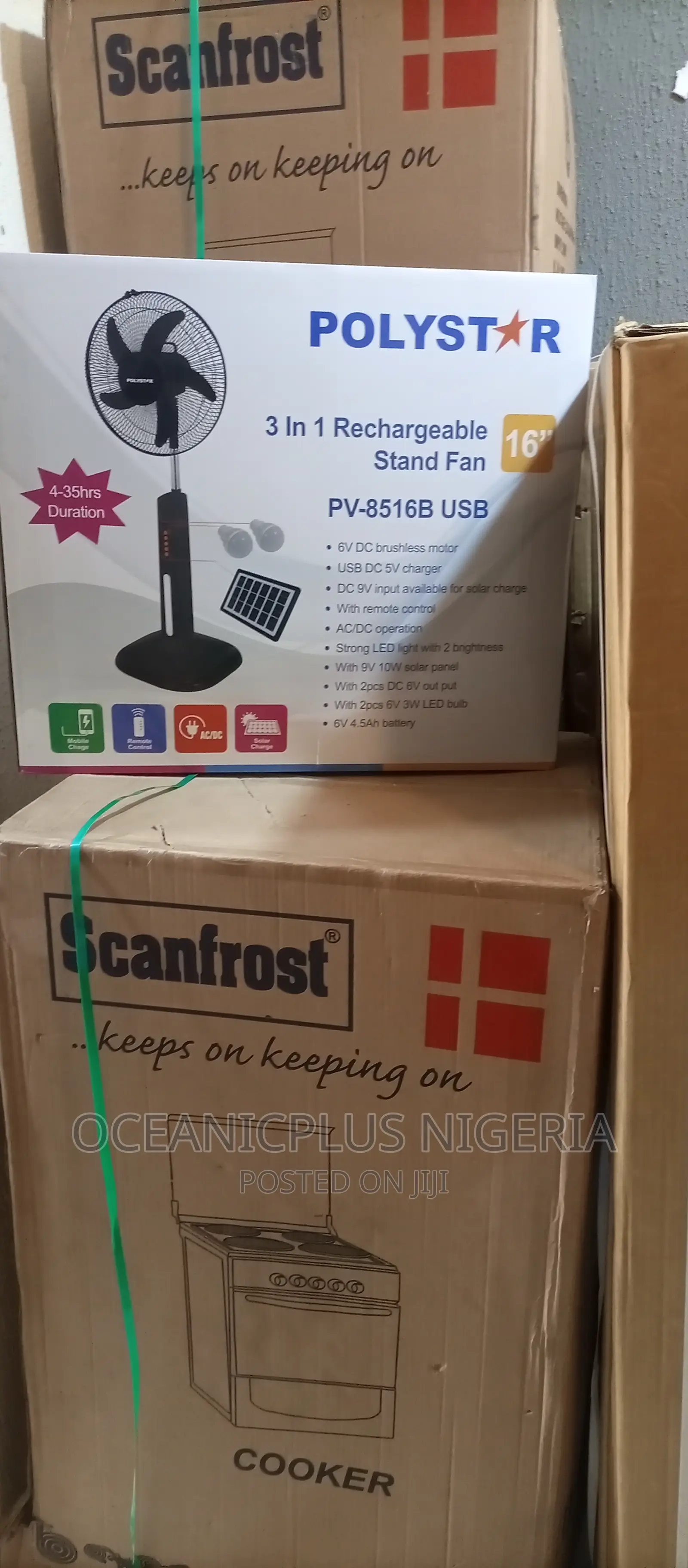 Fast Selling 16 Inches Polystar Rechargeable Fans