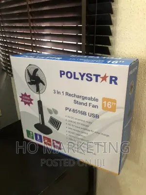 New in Polystar 16 Inches Rechargeable Fan