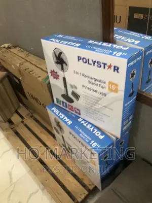 New in Polystar 16 Inches Rechargeable Fan