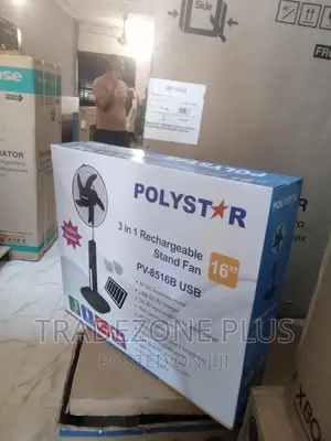 Polystar Rechargeable 16'' Standing Fan -Pv8516b-Original