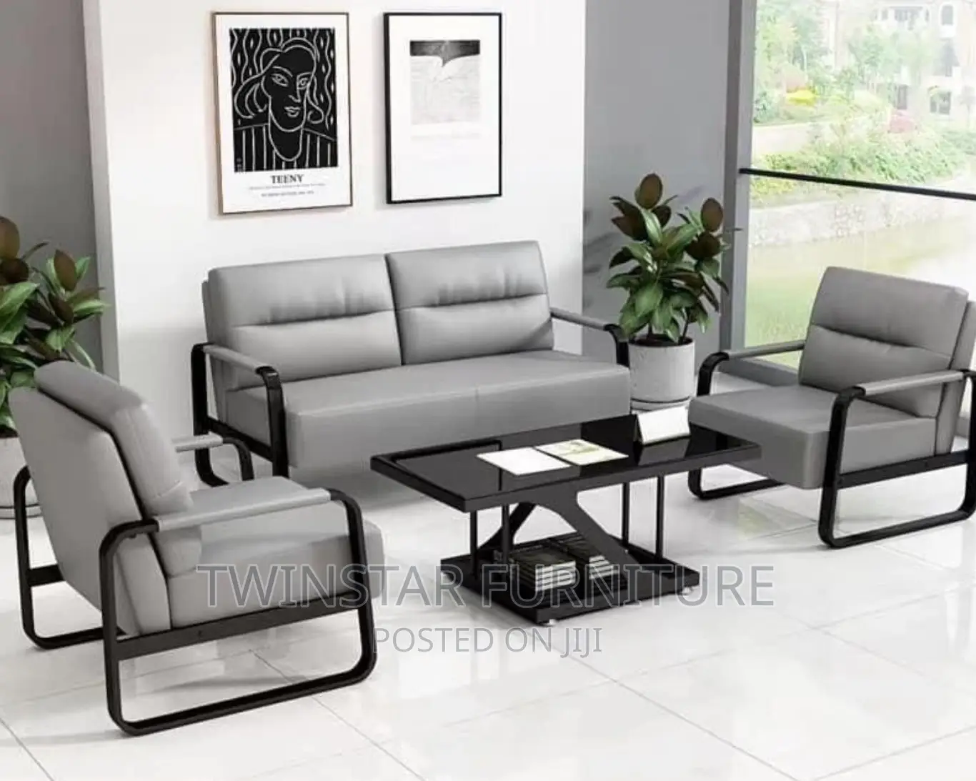 New Modern Leather 5 Seaters Sofa Chair