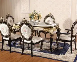 Modern Luxury Royal Dining Table Set With 6 Chairs