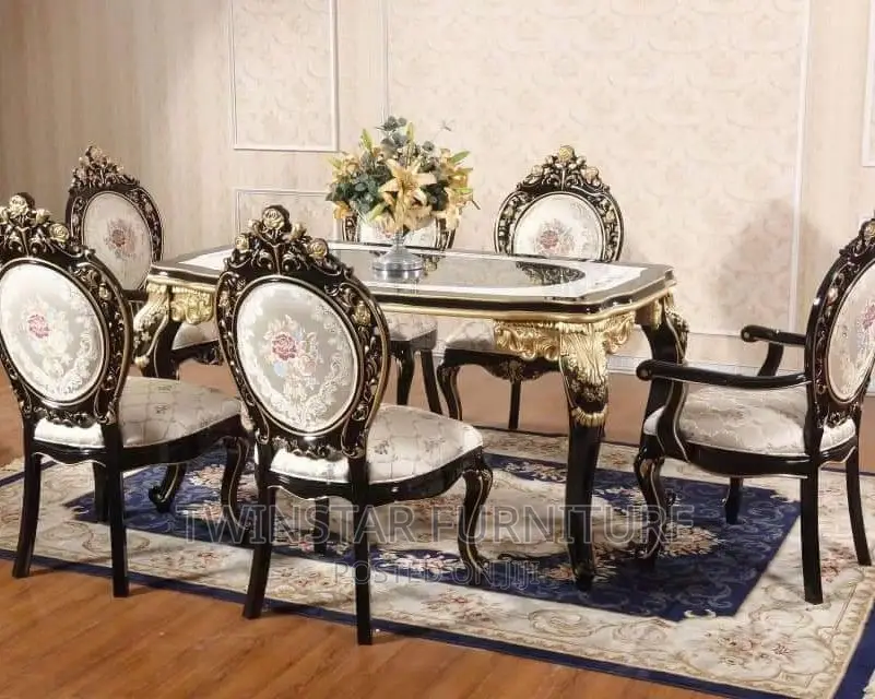 Modern Luxury Royal Dining Table Set With 6 Chairs for sale - TWINSTAR ...