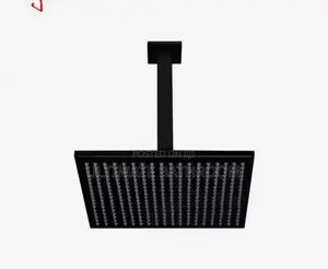 Black 40cm Shower Rose With Roof Pole