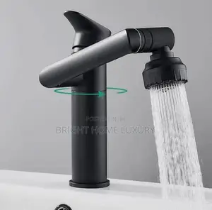 Black 360 Swivel Rotation Bathroom Basin Sink Mixer Tap