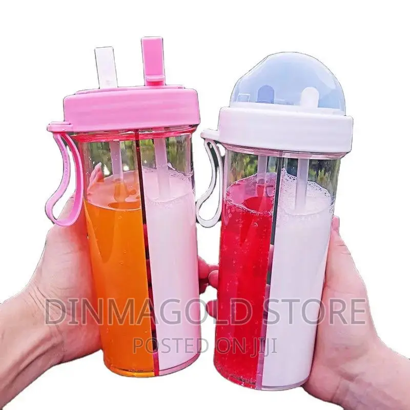 Water Bottle Dual Straw
