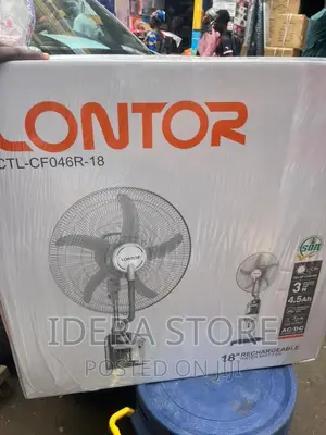 18inches Lontor White Rechargeable Water Mist Fan