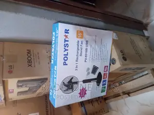 New in 16'' Polystar Rechargeable Standing Fan -Pv3018b