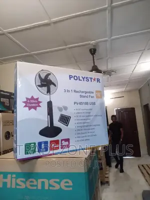 New in USB Polystar Rechargeable 16'' Standing Fan-P
