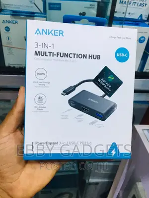 Anker Usb C Hub Powerexpand 3-in-1 Type C Hub With 100w