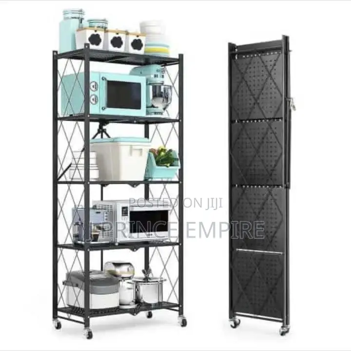 5 Layers Foldable Storage Shelves for Garage Kitchen