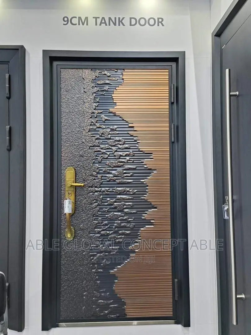 Ocean Wave Design Copper Door