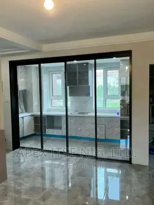 4ways Kitchen/Living Room Glass Partition