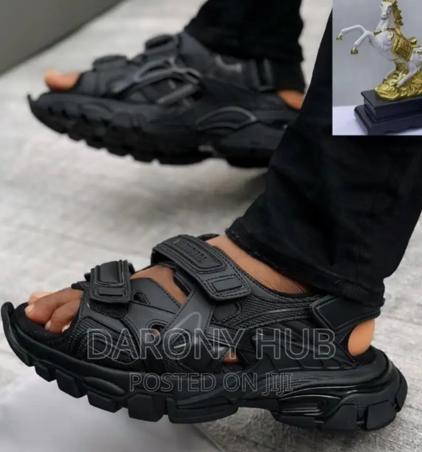 Solid BALENCIAGA Luxury Sandals-Black/Blue