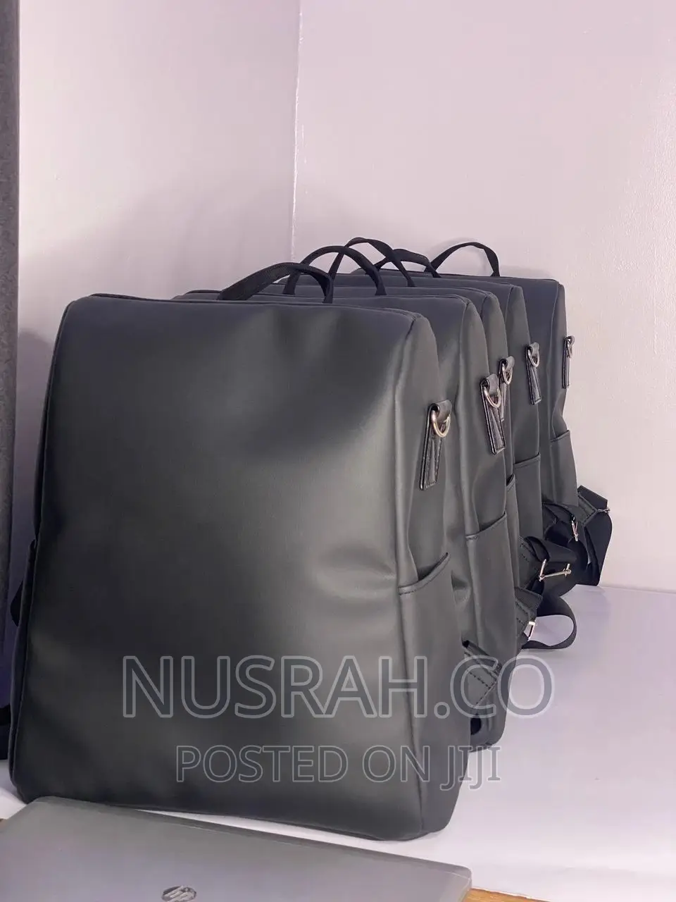 Leather Antitheft Laptop Backpack