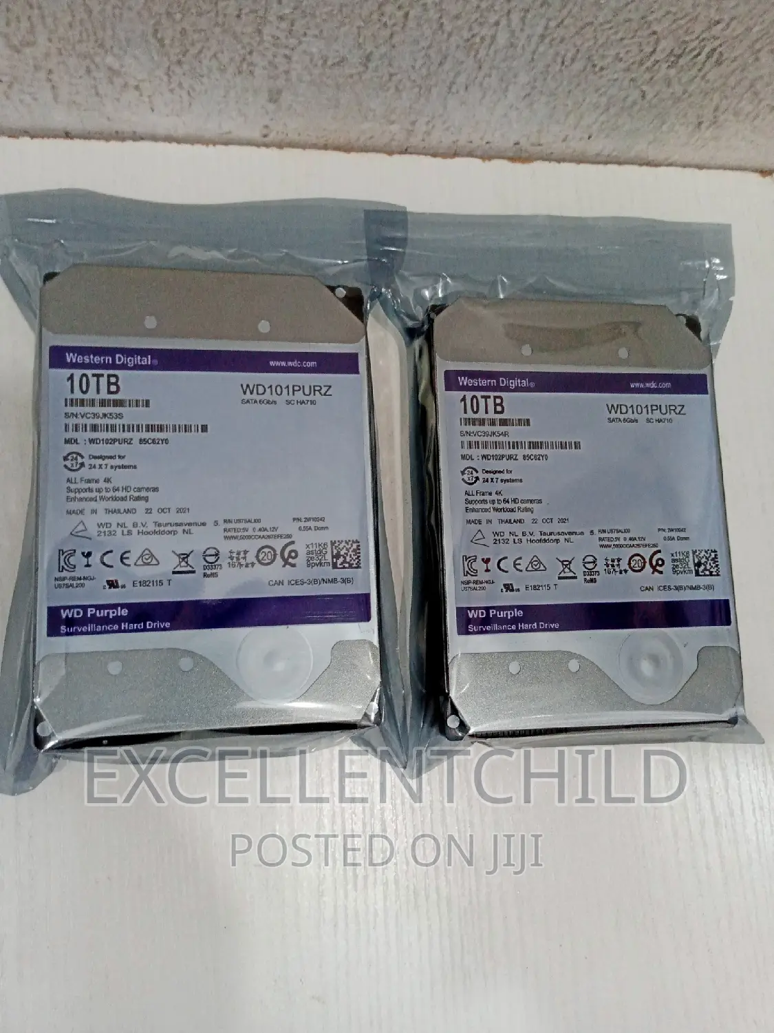 Wd 10tb Sata Surveillance Hdd, for Security Storage