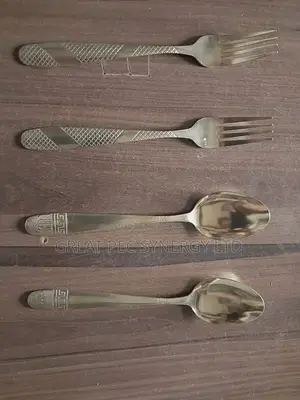 Gold Spoon and Fork - 12 Pieces (A Dozen)