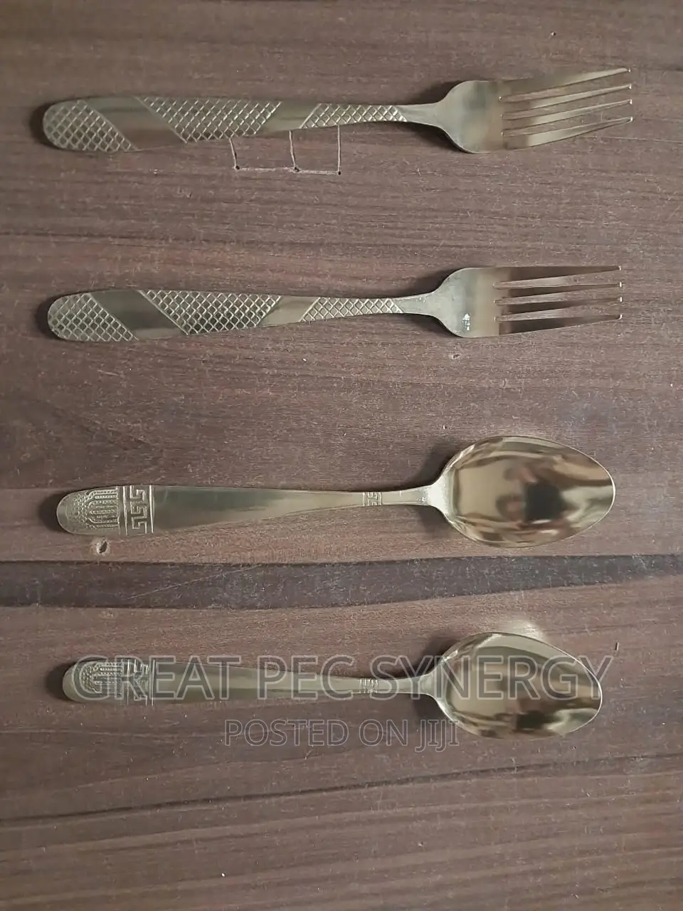 Gold Spoon and Fork - 12 Pieces (A Dozen)