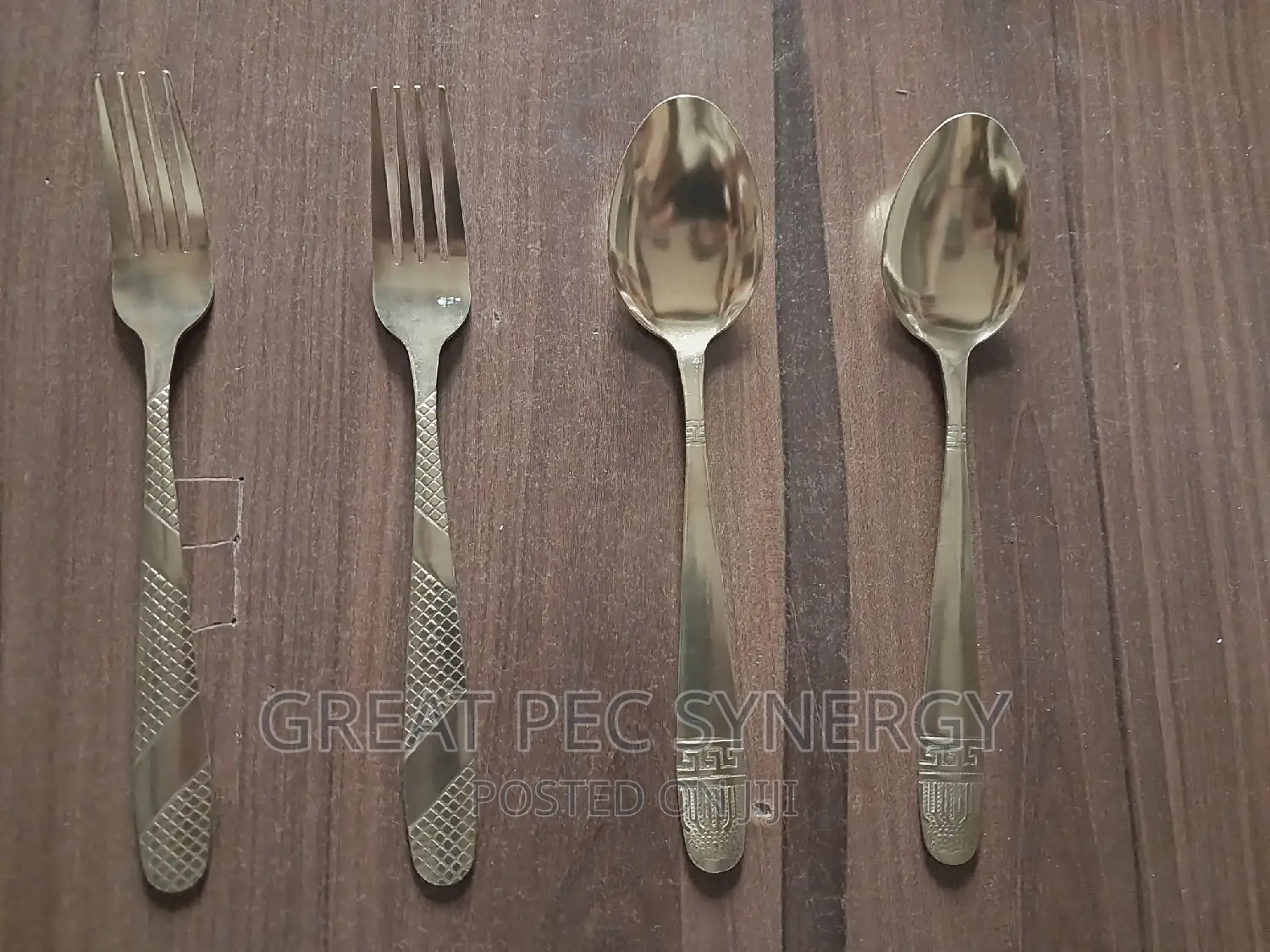 Gold Spoon and Fork - 12 Pieces (A Dozen)