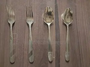 Gold Spoon and Fork - 12 Pieces (A Dozen)