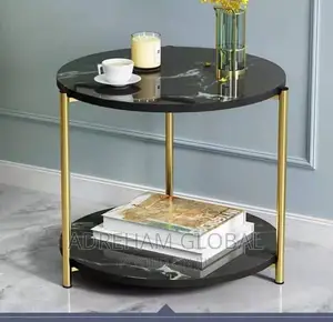 MDF Top Side Table (White)Material: MDF and Metal