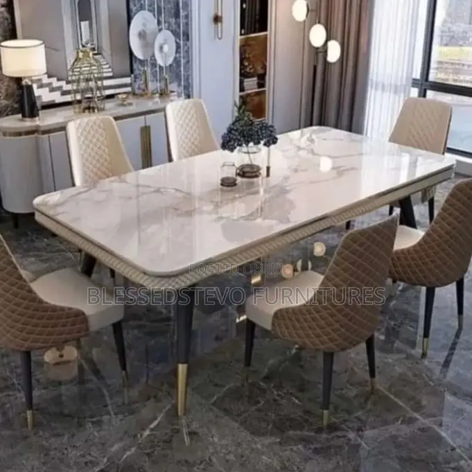 Marble Dining Table With 6 Chair