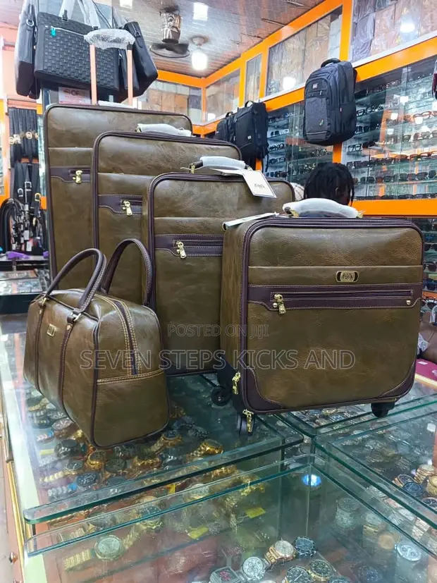 High Quality Pure Italian Leather Luxury Travel Luggage Set in