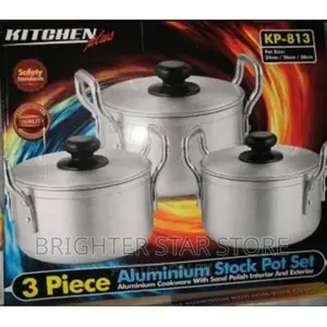 3pcs Aluminium Stock Pot Set Size 24, 26, 28cm Big