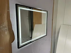 Long Black Frame Mirror With Led Lights