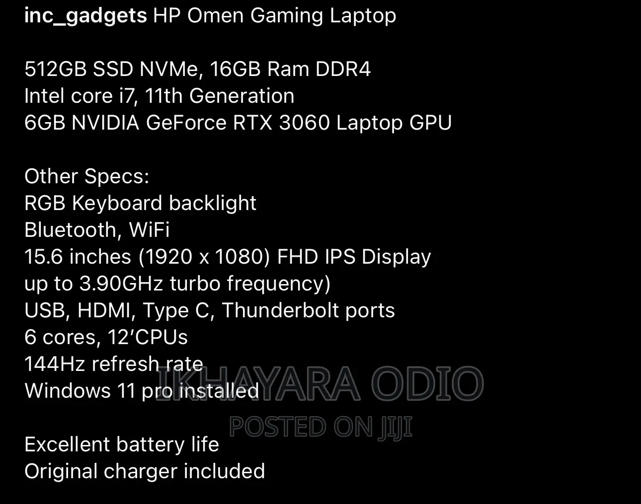 Laptop HP Omen 15 16GB Intel Core I7 SSD 512GB