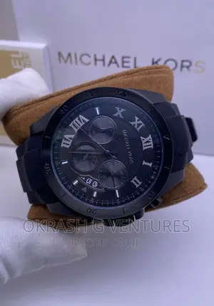 Micheal Kors Chronograph Black Rubber Strap Watch