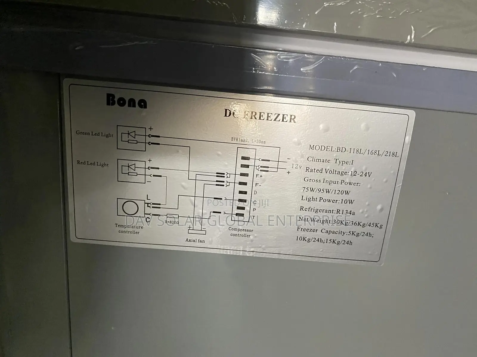 168L Solar Freezer Available AC /Dc