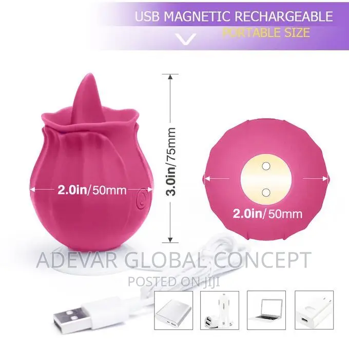 Rose Tongue Licking Vibrator Nipples Dildo Sex Toy for Women