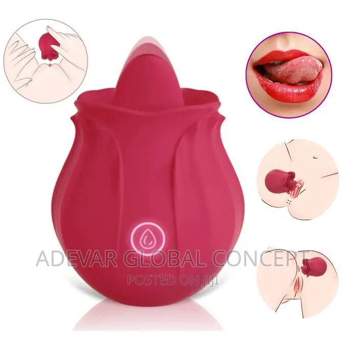 Rose Tongue Licking Vibrator Nipples Dildo Sex Toy for Women