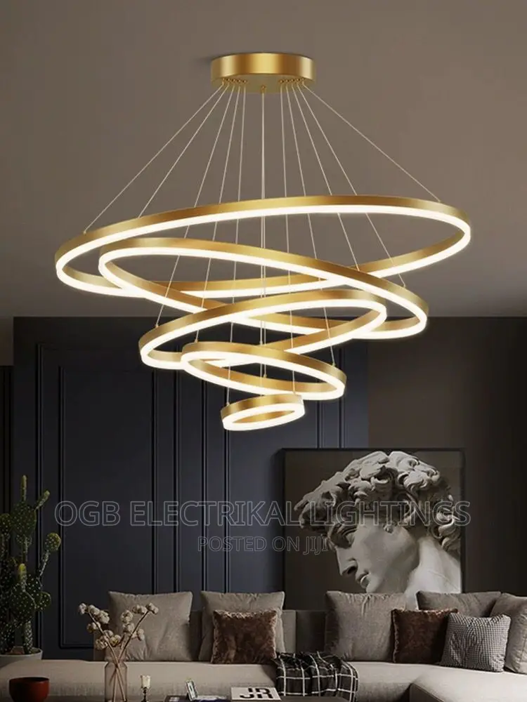 Modern 5 Round Ring Led Ceiling Chandelier