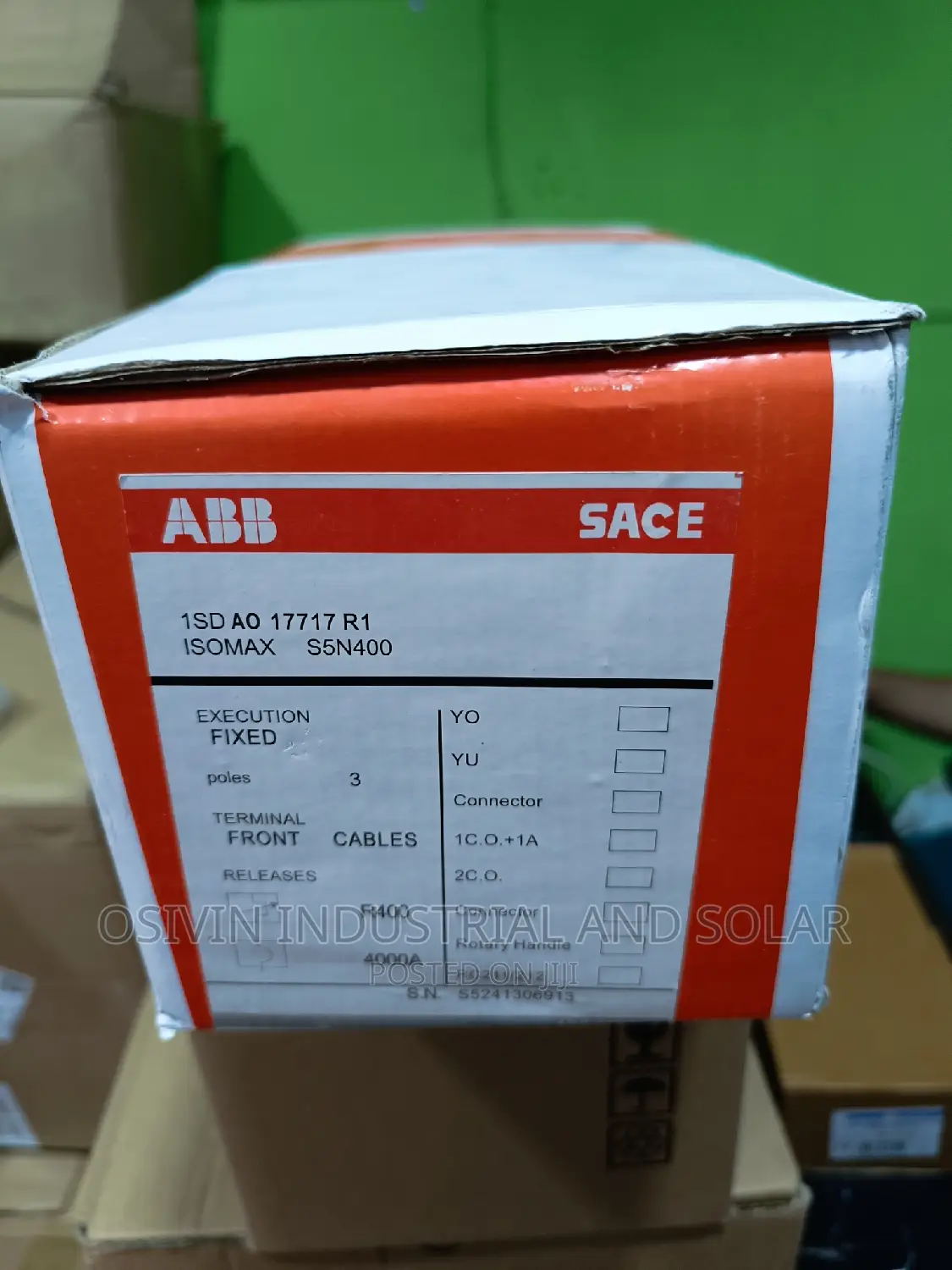 Abb Circuit Breakers 400amps 3pole
