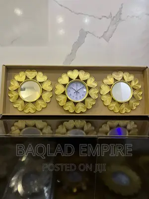 3 in 1 Luxury Design Wall Clock (Gold)