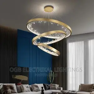 Italian LED Ring Crystal Ceiling Chandeliers